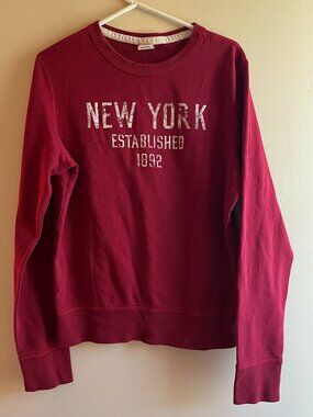 Abercrombie & Fitch Red New York 1892 Sweatshirt Vintage Collegiate Crewneck